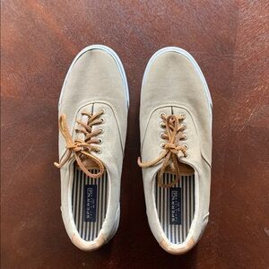 Sperry Men's Beige Canvas Sneakers, Size 12